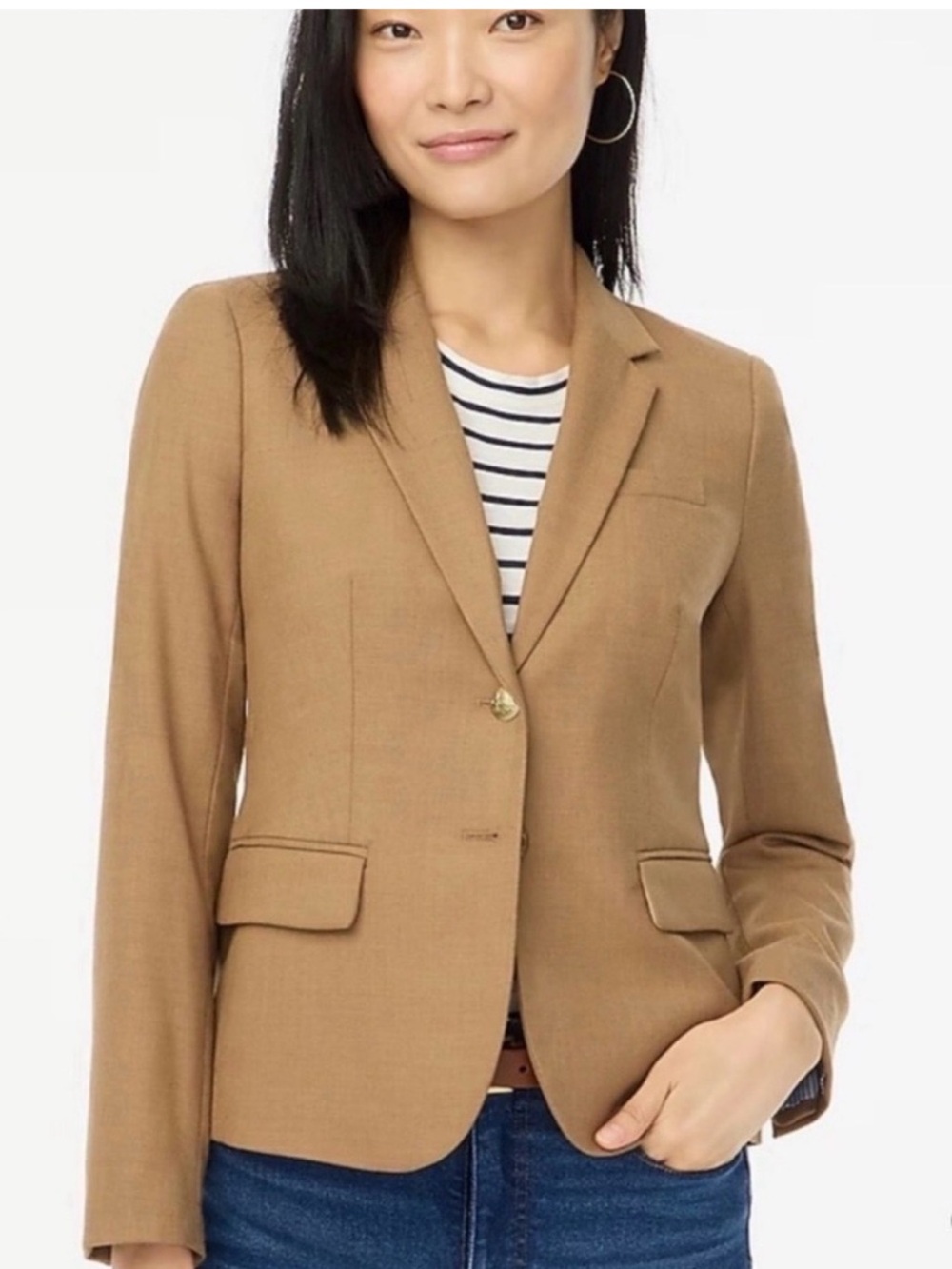 J. Crew Factory Schoolboy Wool Blazer Camel/Tan Tailored Two-Button Blazer 10